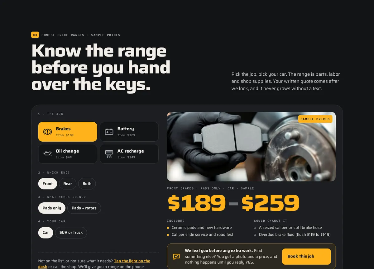 Telltale Garage sample site: Know the range before the keys
